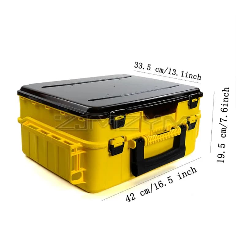 Handheld Double Layer Fishing Tool Box Portable Fishing Gear Organizer with Removable Dividers for Lures Hooks Tools