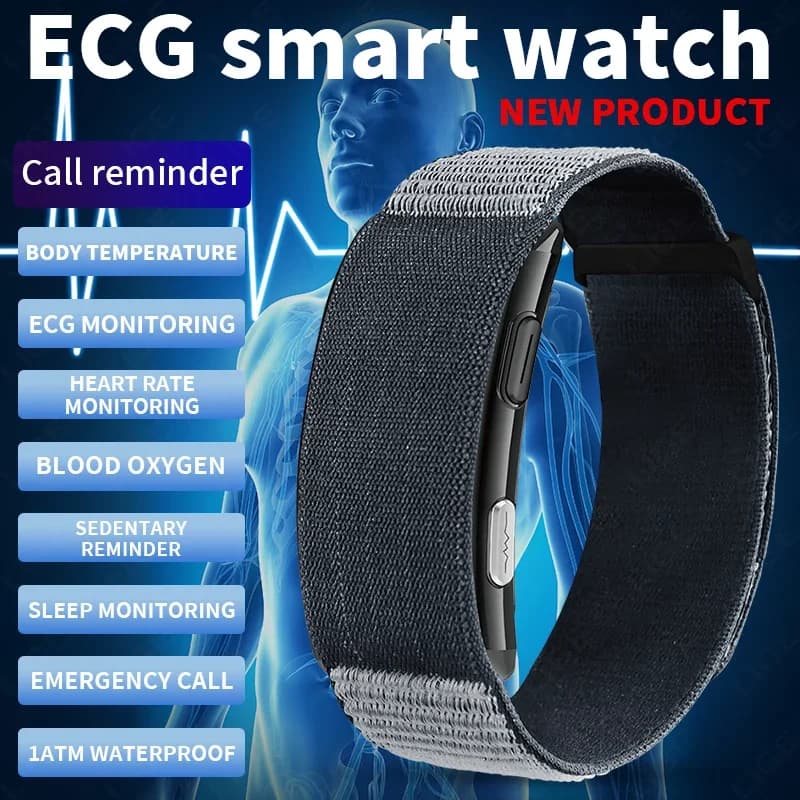 Coppia di salute Bracciale intelligente Temperatura corporea Monitor della pressione arteriosa Fitness Tracker Uomo Donna Sport Orologio intelligente ECG impermeabile