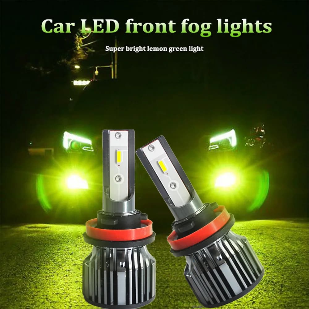 60W Verde Limone H7 LED Luce per auto Hb3 Hb4 led Turbo Fendinebbia H8 H11 Lampadine per fari 9005 9006 Lampade per auto Fari a lime Fendinebbia