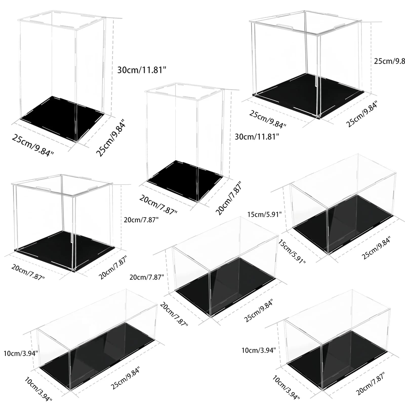 Espositore in Acrilico per Collezioni, Scatola Trasparente Assemblabile, Vetrina Antipolvere per Esporre Action Figure e Bambole