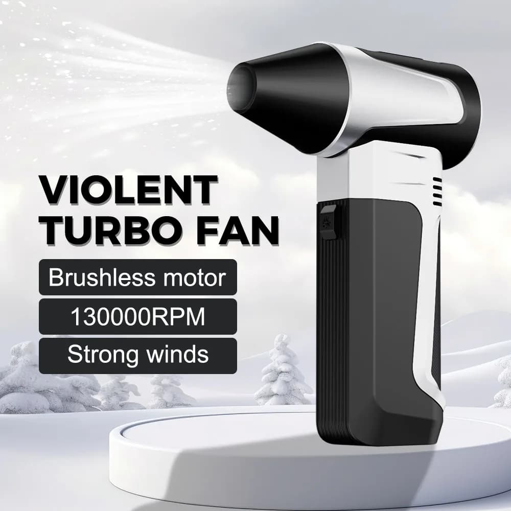 Cleaning Blower Tool Car Jet Fan Turbo Fan Electric Air Duster 3 Gear Adjustable Portable Blowing Snow Type-C Charging 130000RPM