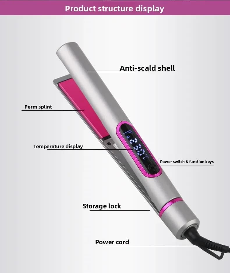 High quality Hair Straightener Mini Straight Board Clip LED Digital Display Floating Board Hair Straightening Splint Lightweig