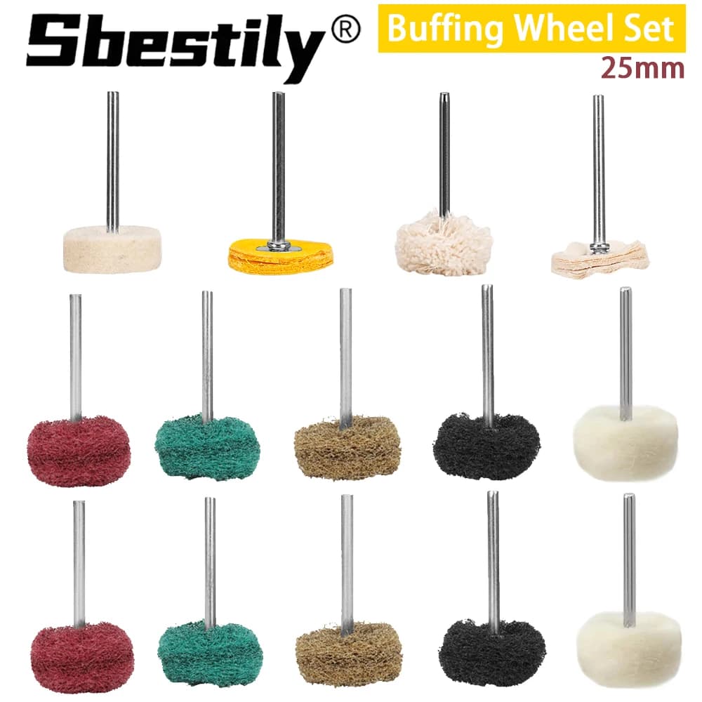 Set di 10 Dischi Lucidanti da 25mm per Laboratorio Dentistico, Odontoiatria, Spazzole Lucidanti Rotanti con Gambo da 3mm