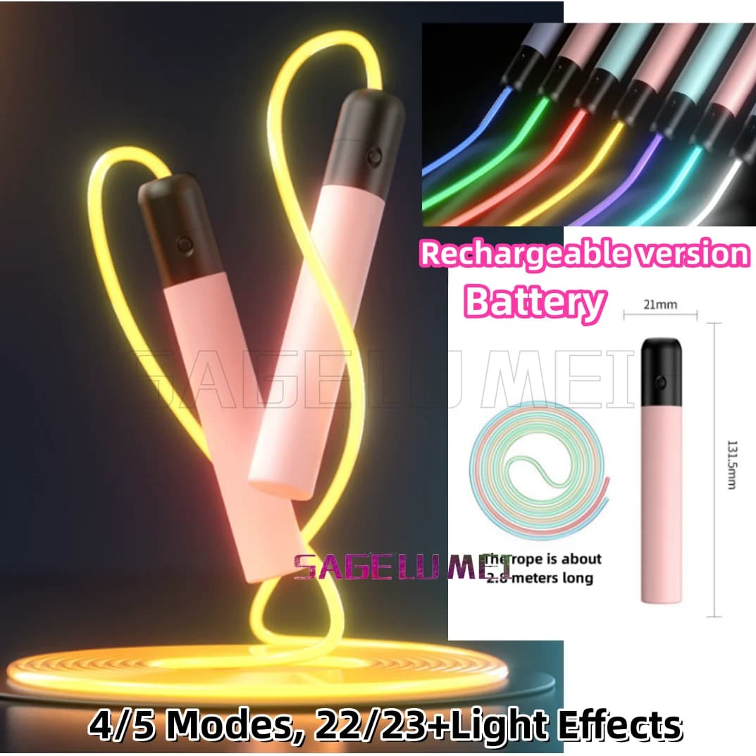 LED Night Light Jumping Cords Children's Light Jumping Wheel Adult Sports Fitness Equipment for Laptop Training