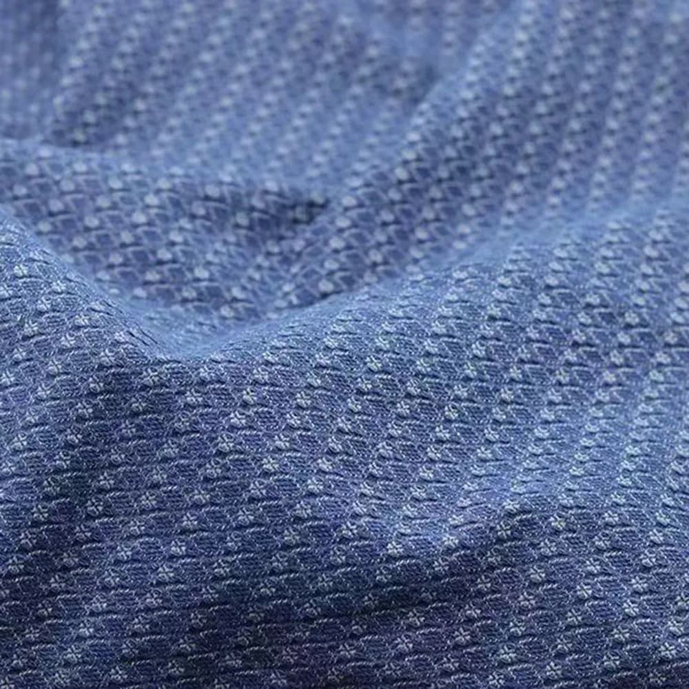 Artistic Small Flower Denim Jacquard Fabric Diamond Pattern for Creative Cutting DIY Outerwear Pillow Covers Material