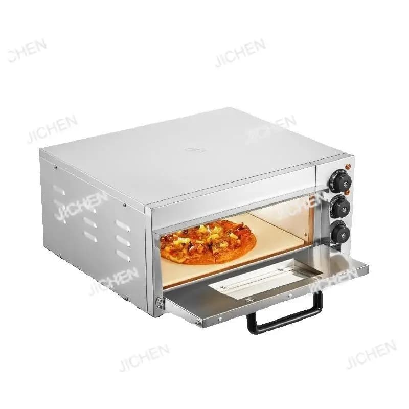 Forno per pizza commerciale Forno per pizza elettrico da banco a ponte singolo in acciaio inossidabile con pietra e manico