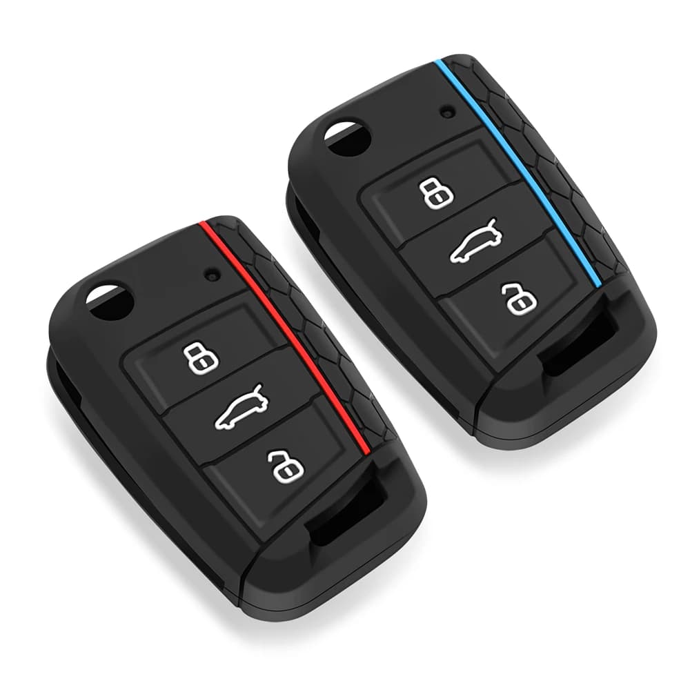 Custodia per chiave auto Cover in silicone per VW Golf 7 MK7 3 pulsanti Flip pieghevole portachiavi remoto per sedile per accessori auto Skoda