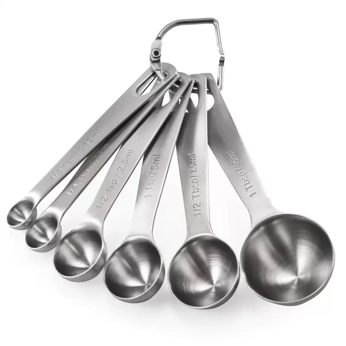 Set di cucchiai dosatori in acciaio inossidabile per liquidi o asciutti, adatti in barattolo di spezie - Utensili da cucina