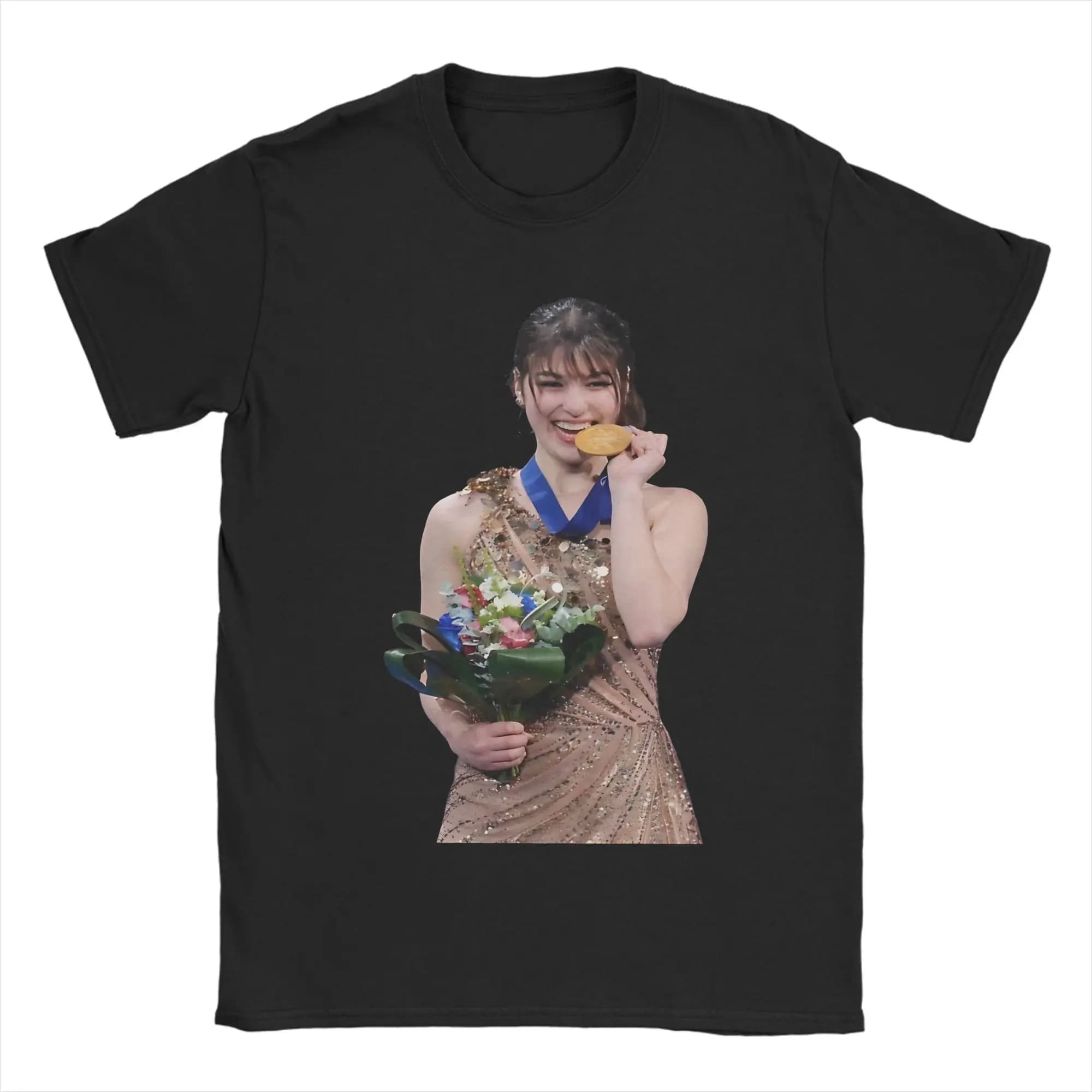 Alysa Liu Figure Ice Skating T-shirt da uomo 100% cotone T-shirt originali con scollo rotondo T-shirt a maniche corte Abbigliamento per adulti