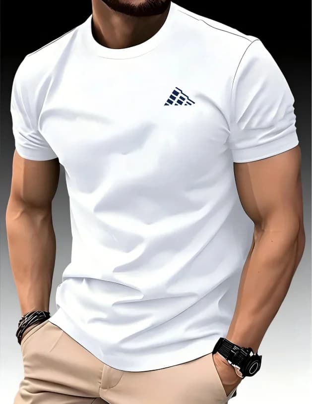 Men T-shirt Thin Polyester Short Sleeve Slim Quick Dry Lightweight Spring Summer Running Sport Outfit