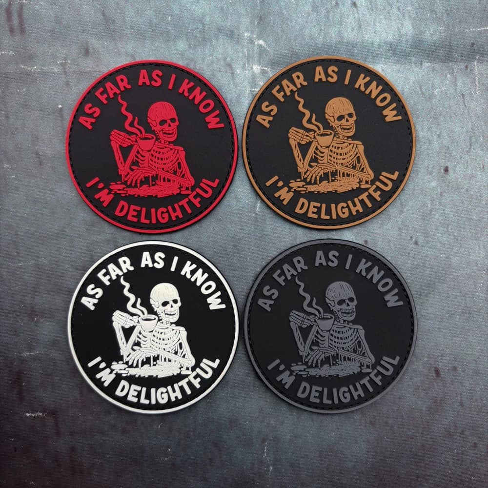 Divertente Patch a Teschio in PVC per Gilet Tattici/Tracolle, Effetto Fluorescente, Chiusura a Strappo, Patch Morale per Zaini, Patch per Abbigliamento, Gomma Morbida