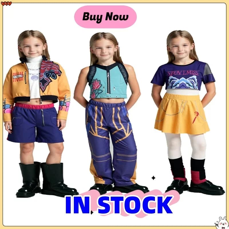 2026 New Children Halloween Zoey Mira Rumi Costume Cosplay Carnival K-Pop Hunters Girl Idol Group Role Game Dress Up Outfit Suit