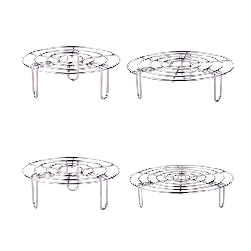 15.5-27.5cm Stainless Steel Steamer Rack Heavy Duty Round Durable Cookware Steamer Rack Pot Pan Cooking Stand Kitchen Utensils