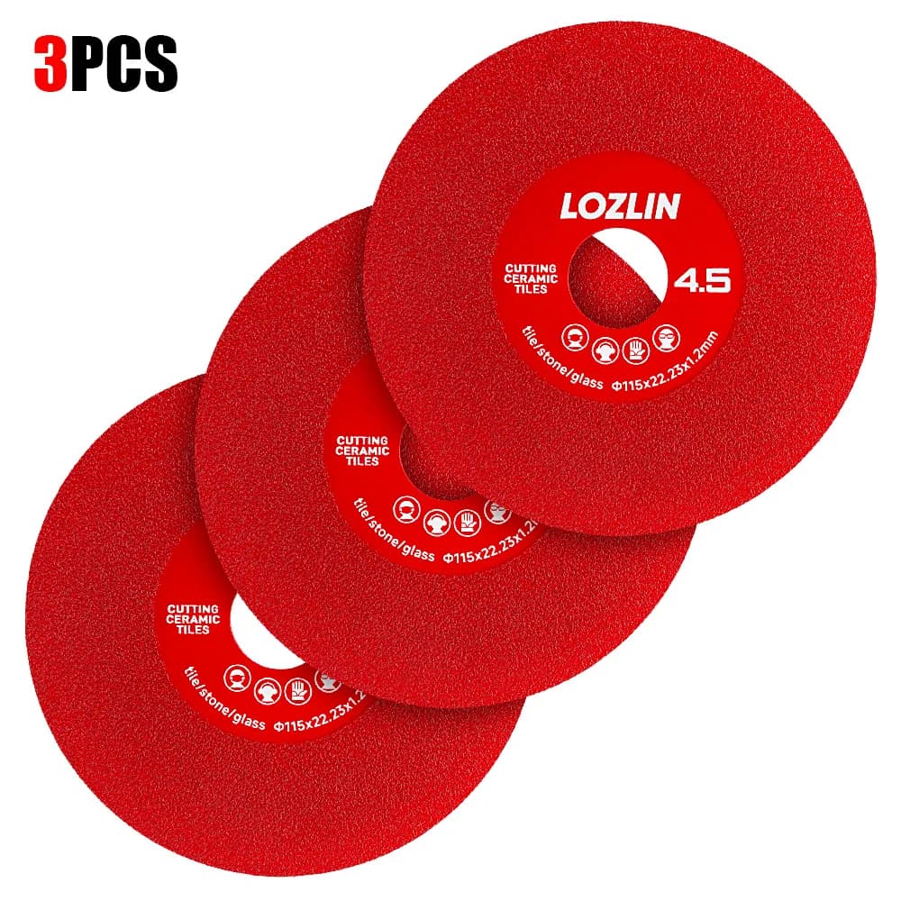 LOZLIN Diamond Blade 115mm Porcelain Tile Cutting Disc Grinding Dual Use for Marble Ceramic Glass Rock Plate Angle Grinder Cut
