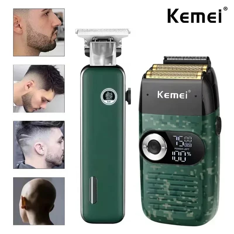 Kemei KM-2027 KM-5098 Professional Hair Clipper and Beard Trimmer New Design USB Rechargeable Shaver for Men Electric Clippers