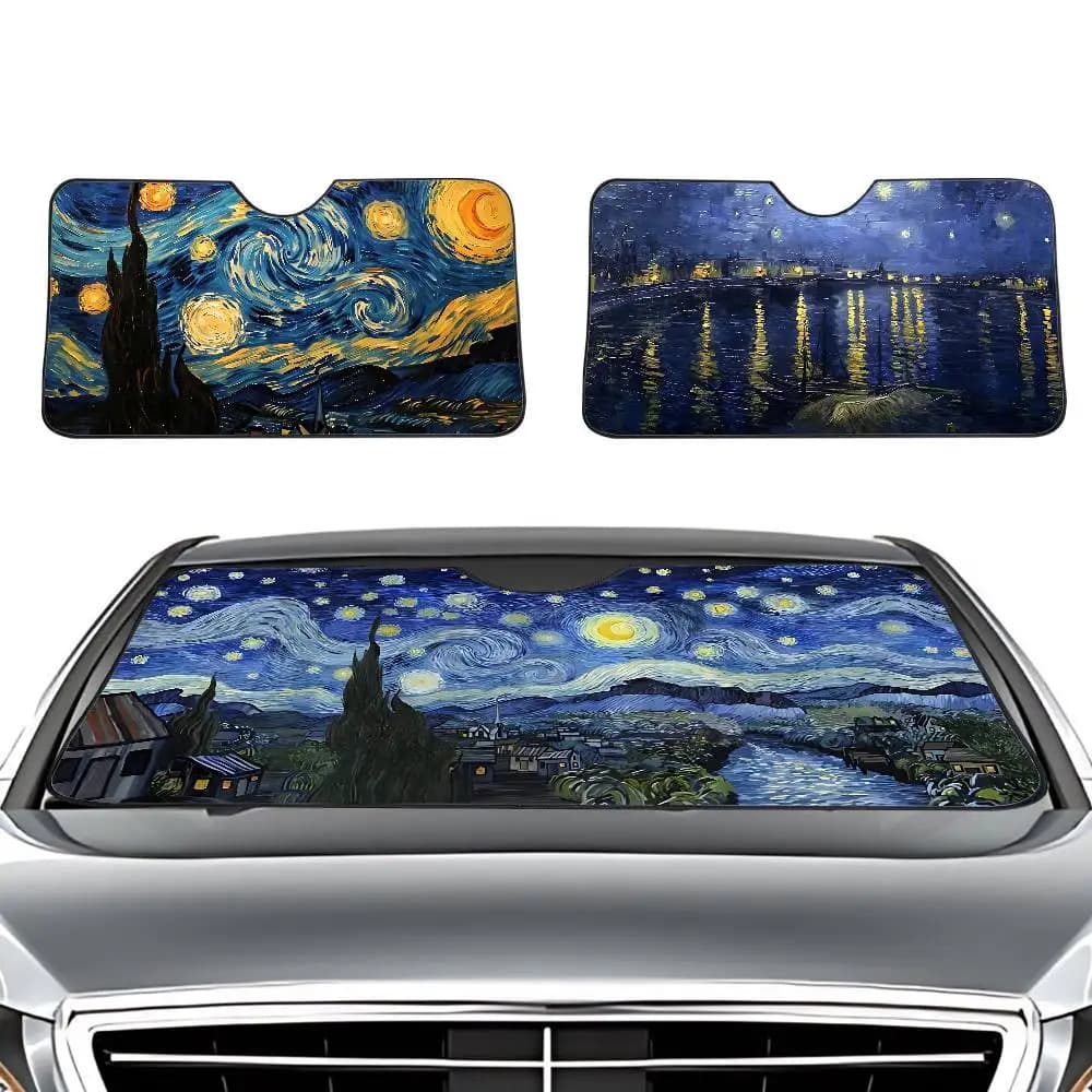 Notte stellata V-Van G-Gogh Parasole per auto Parabrezza Copertura Parabrezza Finestra per auto Parasole Visiera automatica Accessori per auto