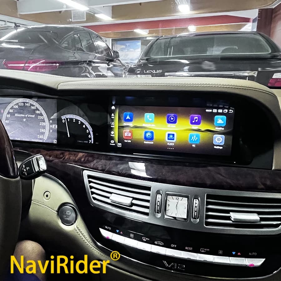 For Benz S Class W221 2006-2013 Car Video Player Radio Carplay Qualcomm Android Screen GPS Navigation Auto Stereo Audio 8+256GB