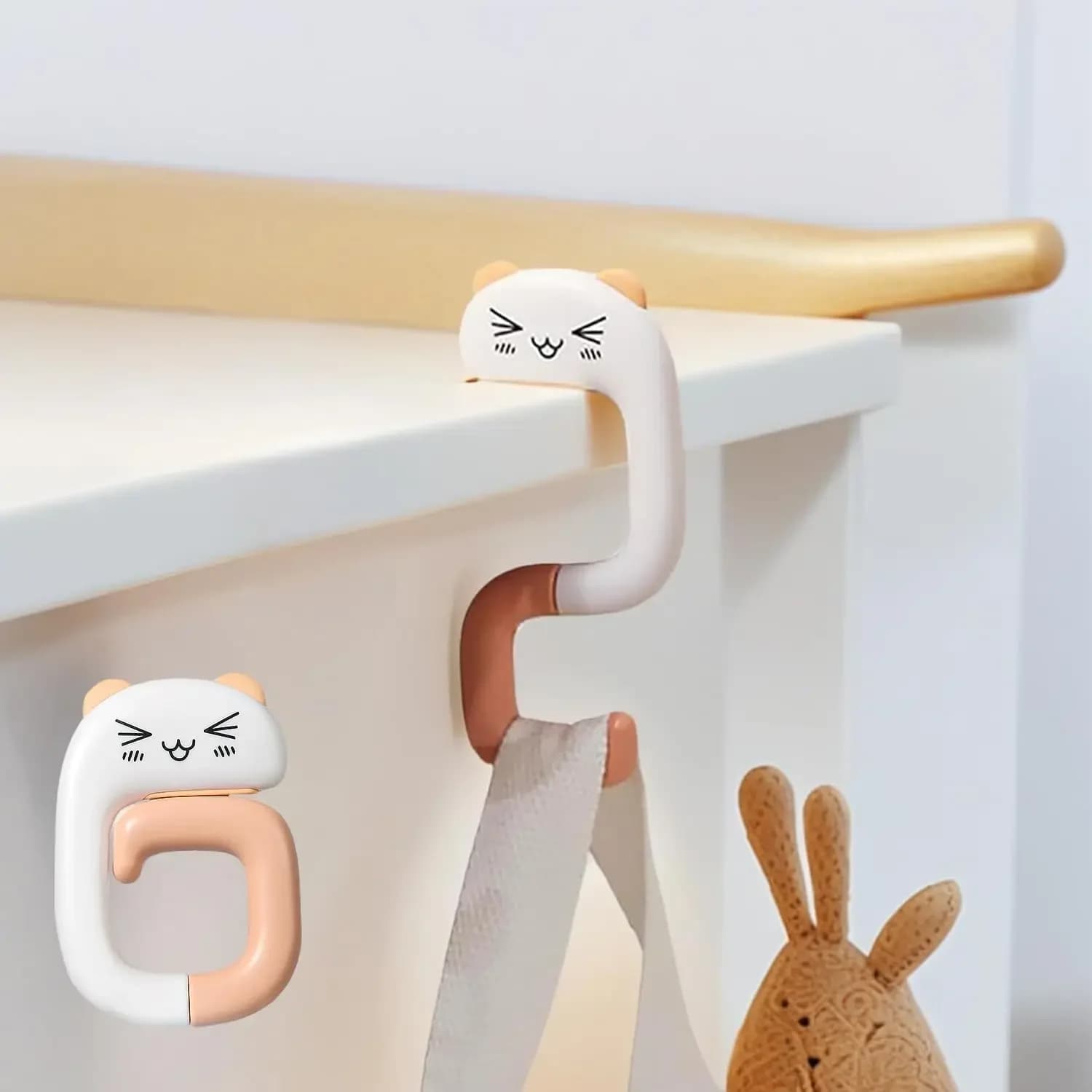Gancio da scrivania per borse – Gancio da tavolo regolabile senza foratura, gancio portatile a clip per zaini, borse e accessori