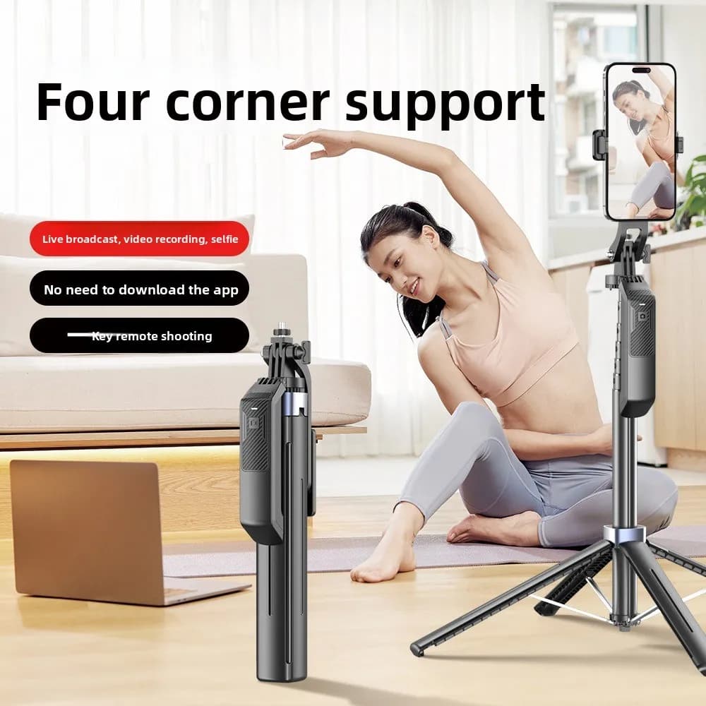 Treppiede Bluetooth per Selfie, Bastone Telescopico Regolabile Portatile, Supporto Leggero per Selfie