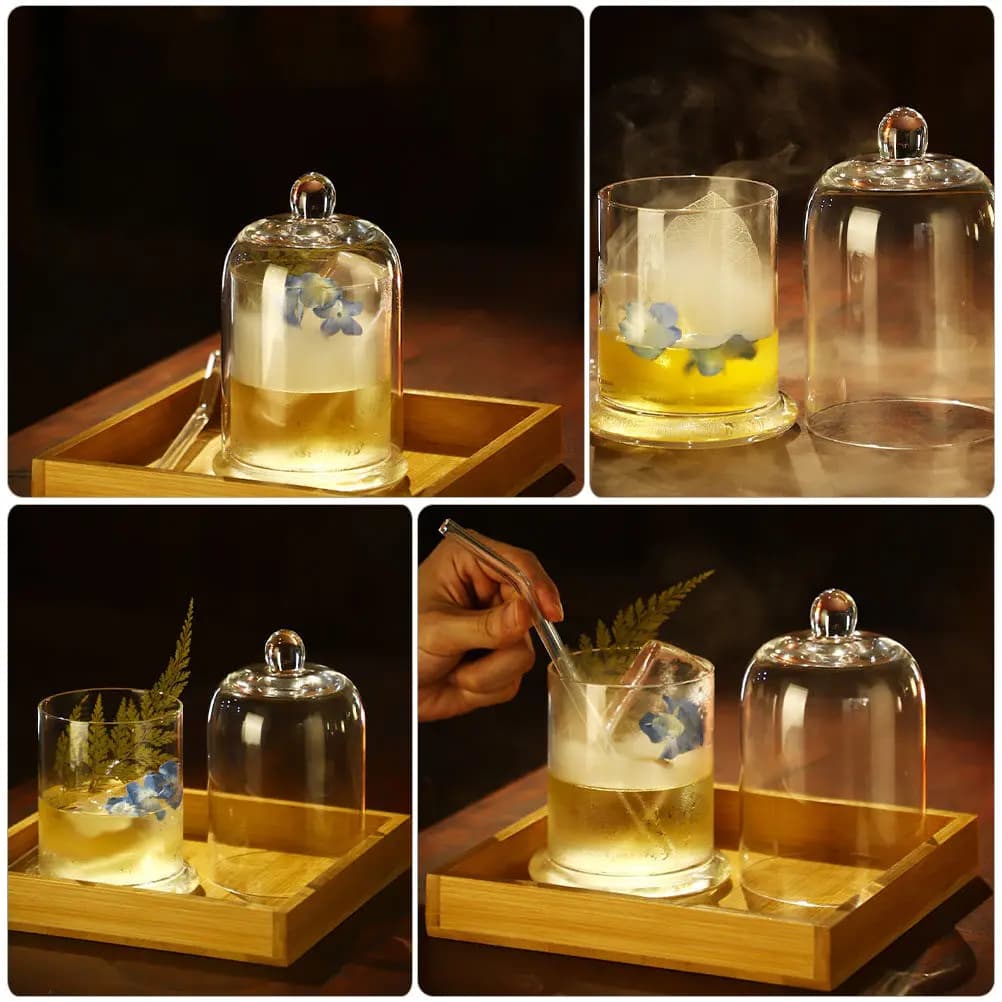 Set di 1 Bicchiere da Cocktail con Coperchio, Bicchiere da Vino, Porta Bevande Decorativo per Feste, Accessorio Unico per Bar Domestico