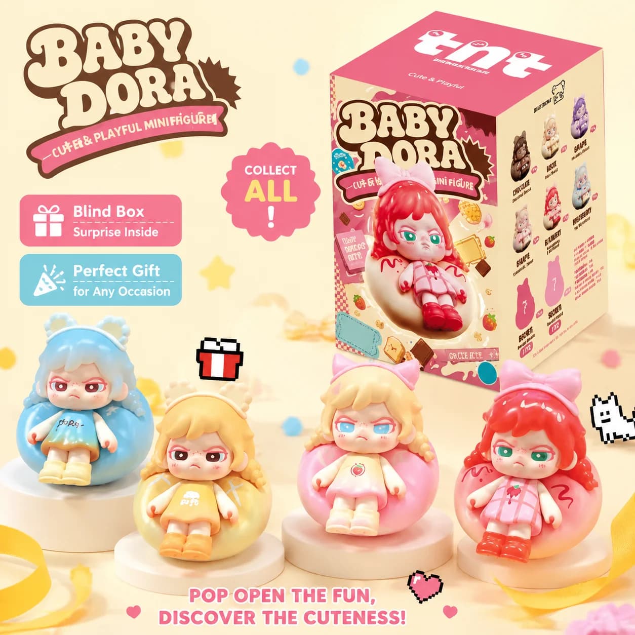 Genuine Baby Dora Tiny Bread Bite Mini Mystery Blind Box Kawaii Collectible Figure Desk Ornament Surprise Gift for Fans
