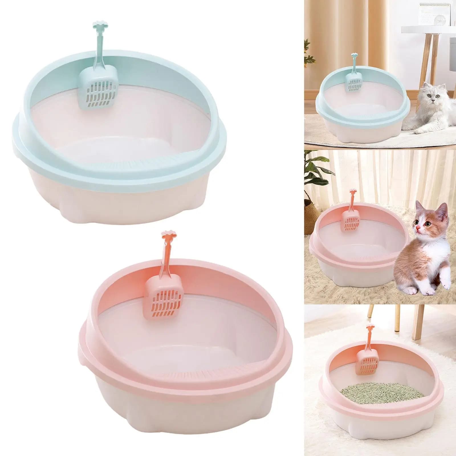 Cat Heighten Easy to Clean Sand Box Sturdy Cat Litter Container