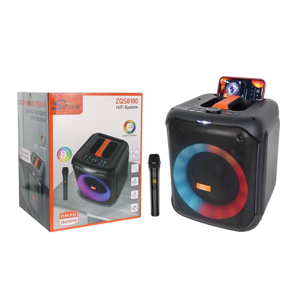 SING-E ZQS8180 Altoparlante portatile per feste Audio Bluetooth wireless per uso domestico Sorgente di ricarica per Karaoke dal vivo all'aperto