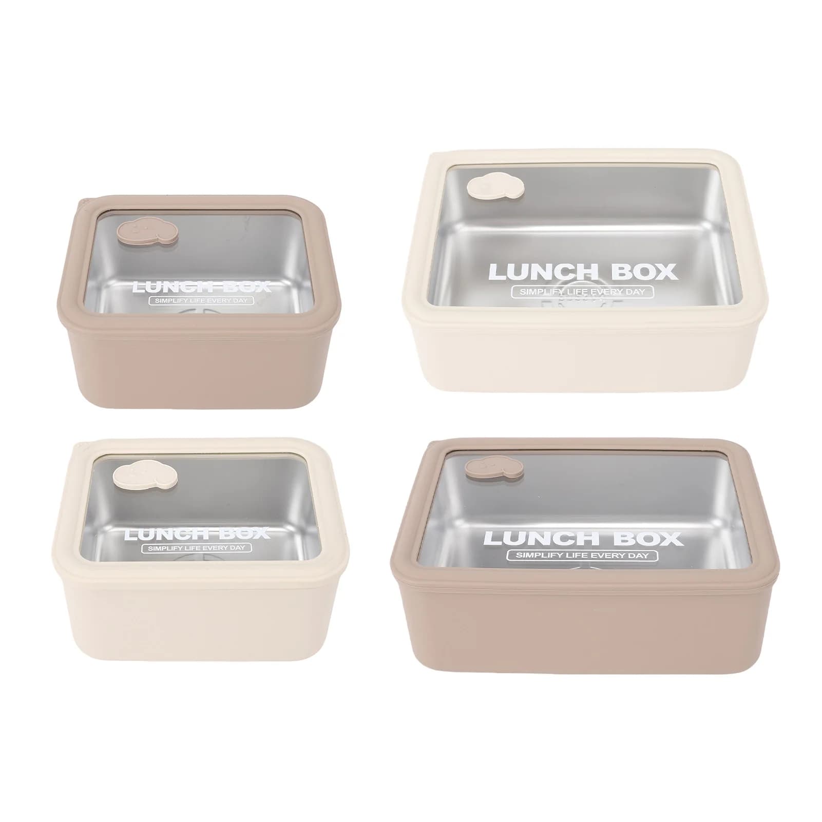 Contenitore per il pranzo Contenitore per il pranzo portatile in acciaio inossidabile 304 sicuro per microonde visibile per il pranzo in acciaio inossidabile da viaggio per picnic scolastico