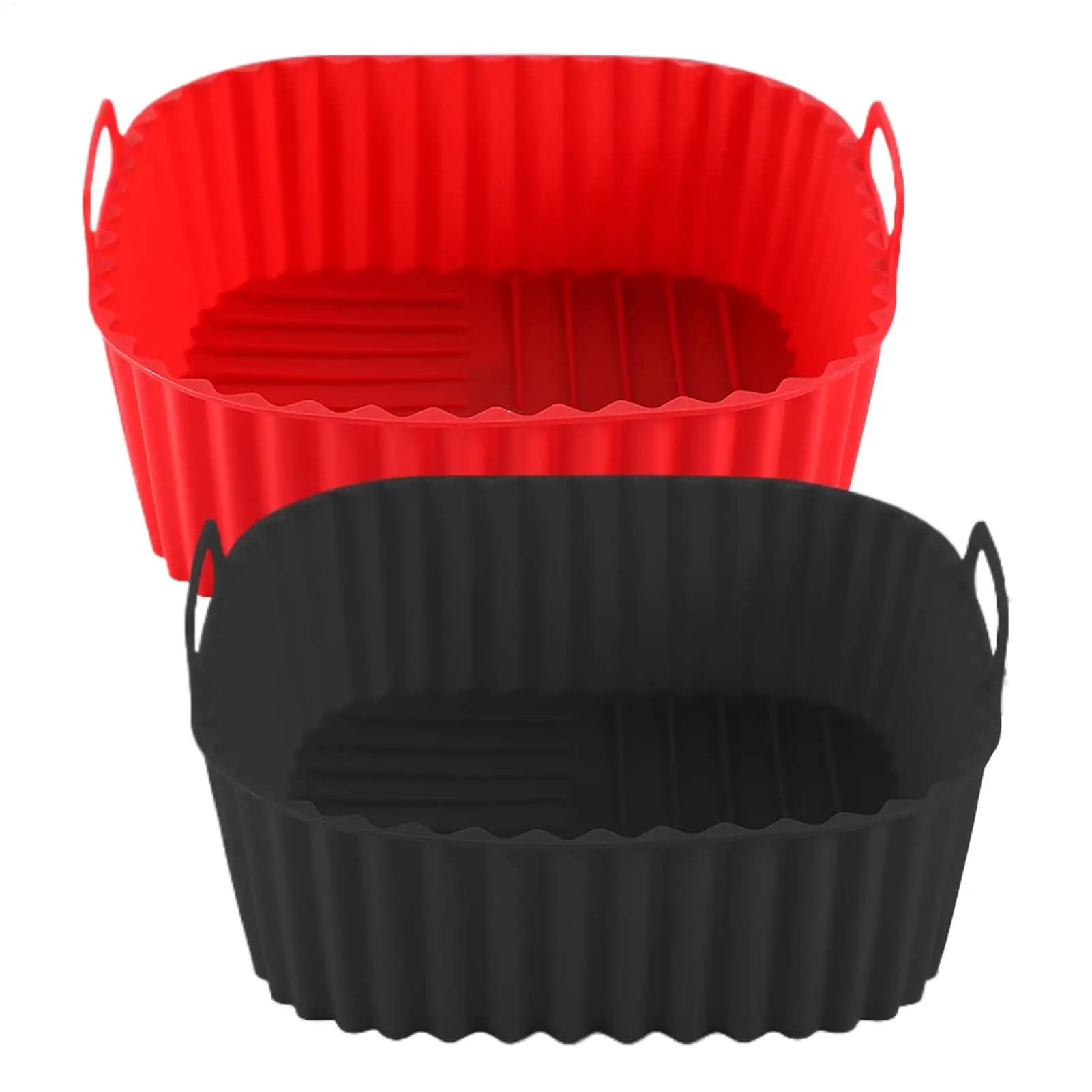 Tappetini in Silicone Riutilizzabili per Friggitrice ad Aria, Quadrati, Antiaderenti, per Forno, Microonde e Accessori per Friggitrice