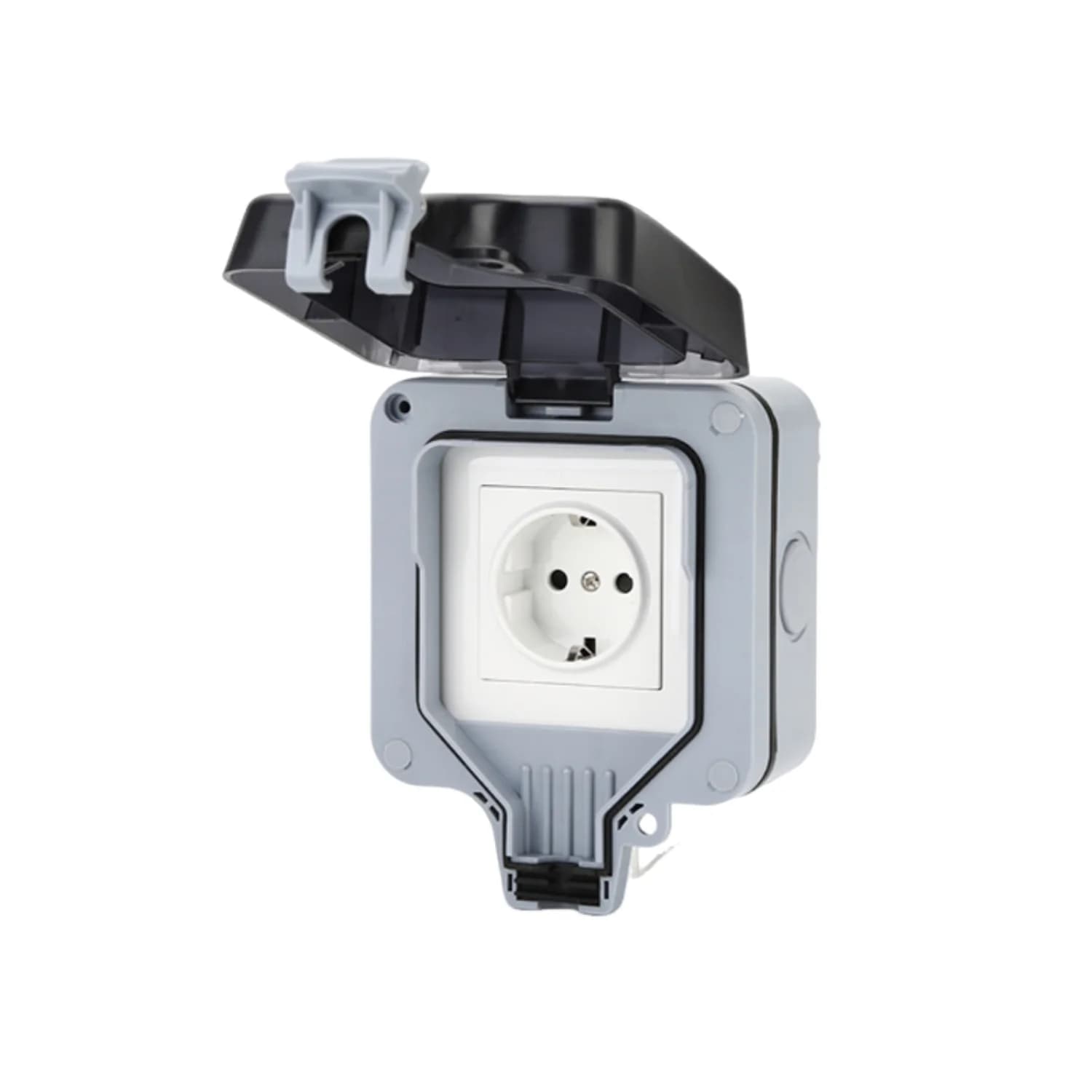 Presa impermeabile esterna intelligente IP66, presa di corrente WiFi con scatola protettiva Scatola di presa per presa da parete esterna resistente alle intemperie
