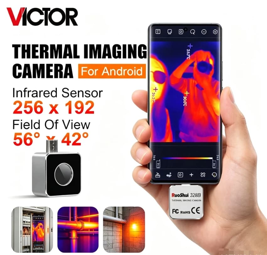 RuoShui 256*195 IR Thermal Imager High Pixel IR Sensor Photos & Videos Capture Android IOS Smartphone Themal Camera