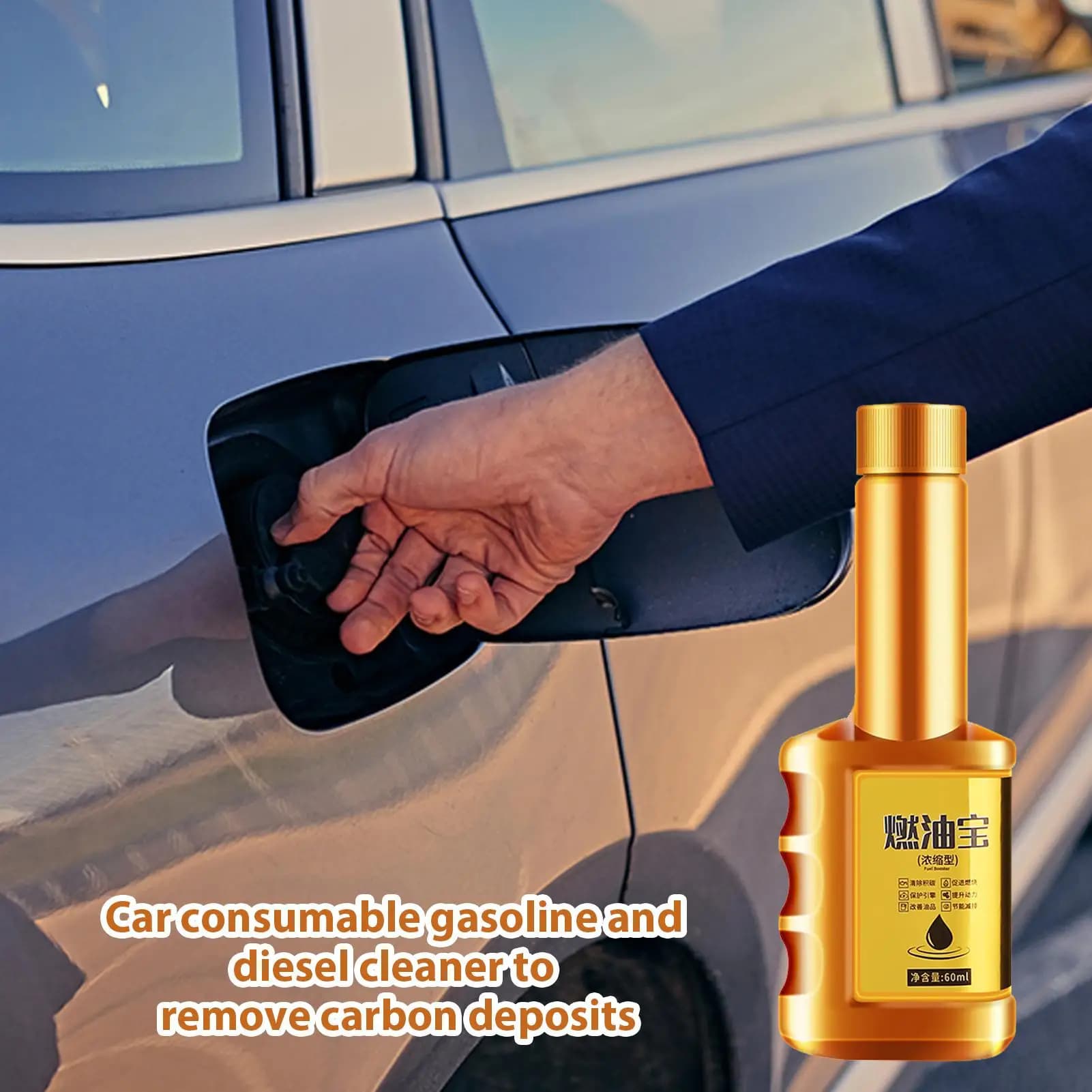 Detergente per iniettori diesel da 60 ml, detergente per iniettori auto, additivo per il risparmio di carburante, per migliorare la potenza e risparmiare carburante.