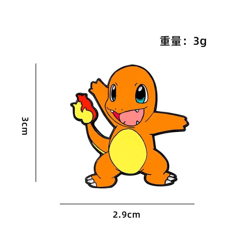 Set di 4 spille smaltate Pokémon, graziose spille con Pikachu, Charmander, Bulbasaur e Squirtle per zaini e regali per i fan