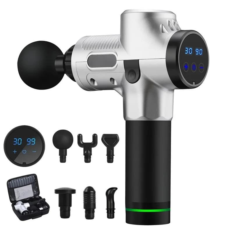 Touch screen fascia gun, shoulder and neck muscles, fitness massager, six plugs, household tools