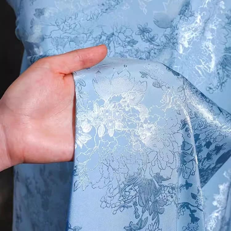 Silk fabric imitation jacquard silk fabric soft sewing skirt clothing qipao headdress DIY sheet polished fabric