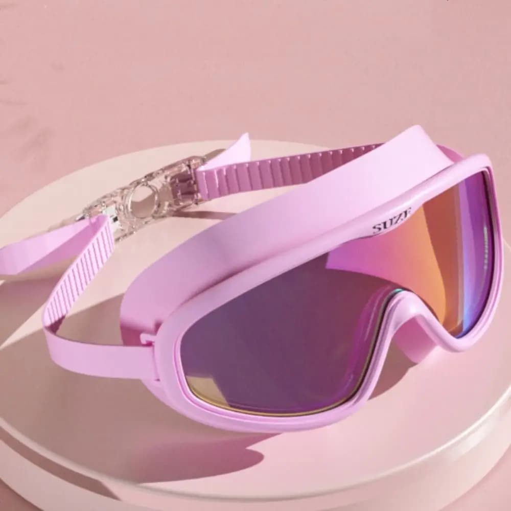 Large Frame Swimming Goggles Anti-fog with Glasses Case Diving Eyewear Ultralight Leak Proof Swim Training Glasses Diving