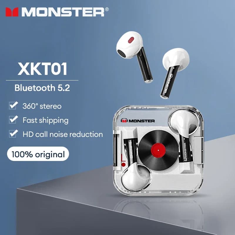 Choice Monster XKT01 TWS Wireless Bluetooth V5.2 Headset Music Gaming Headphones dual mode Call HD with Microphone Stereo Headset New