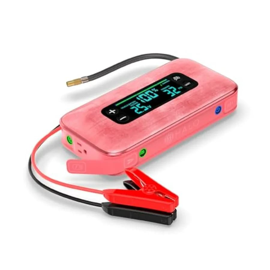 Avviatore di Emergenza Portatile per Auto con Compressore d'Aria 130 PSI, Power Bank USB 55.5Wh, Ampio Display, Faro di Emergenza e Caricatore