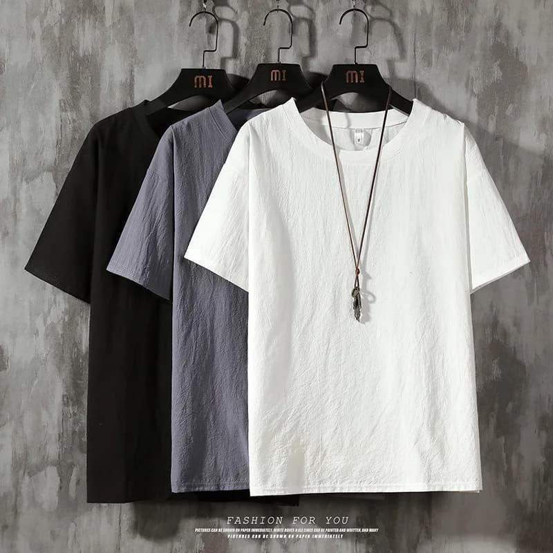 Men's Short Sleeved T-shirt Solid Color Fashion Brand Mid Sleeve Summer Clothing Men's Top 2024 Slim fit Fashion Clothing T-shirt