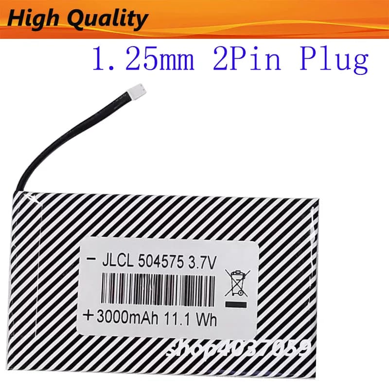 504575 804069 3.7V 3000mAh 1.25mm 2Pin Plug Batteria ai polimeri di litio per console open source R36S R36H Console di gioco portatile