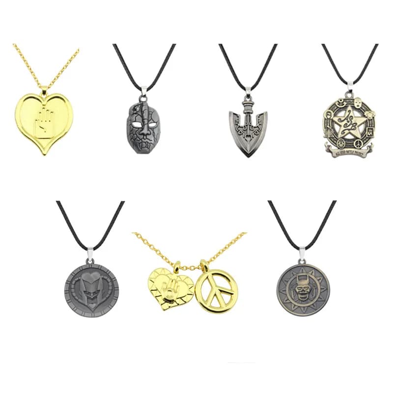 Anime Jojos Bizarre Adventure Collana Kujo Jotaro Freccia Pendenti in metallo Collana a catena Collane girocollo Gioielli con ciondoli Donna Uomo