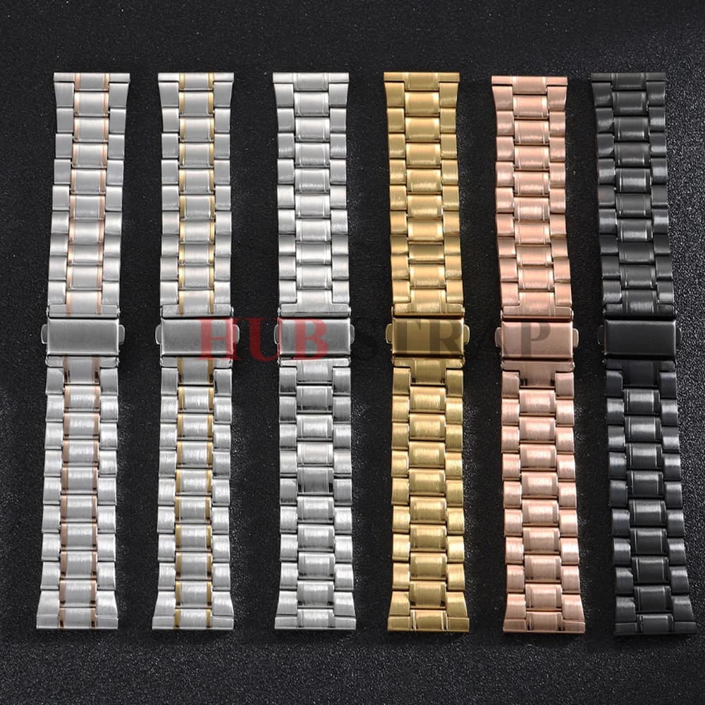 Stainless Steel Band Quick Release 22mm Straps for Seiko Universal Watchband Belt Men Women Folding Buckle Watch Accessories