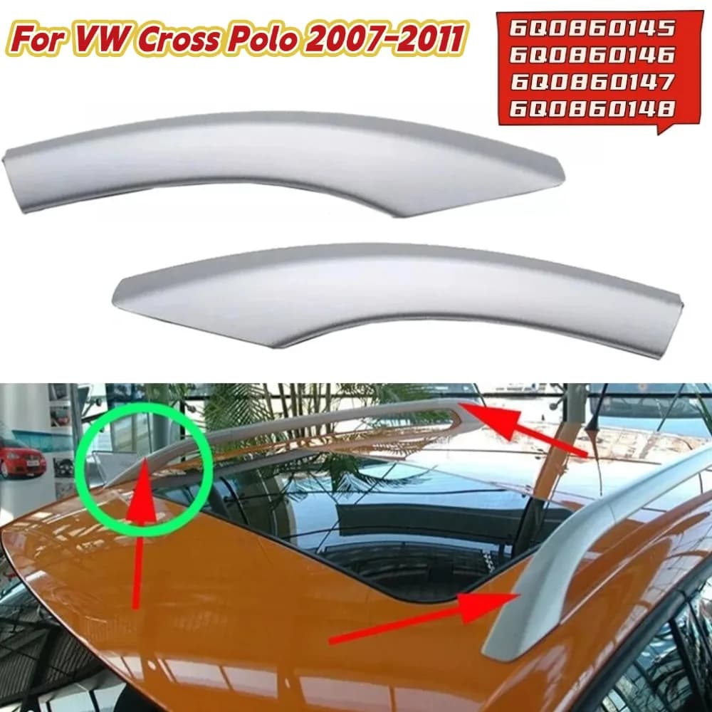 Anteriore Posteriore Sinistra Destra Tetto Portapacchi Della Copertura Della Protezione Per VW/CROSS/POLO 2007-2011 Bagagli Bar Rail End Borsette Parti Esterne Auto