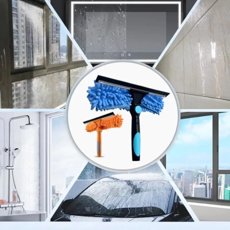 Kit per la pulizia dell'auto e della casa da 4 pezzi, spazzola bifacciale 2 in 1 + 3 asciugamani assorbenti, antigraffio, sicuro per vetro, piastrelle, superfici automatiche, kit per lavaggio auto