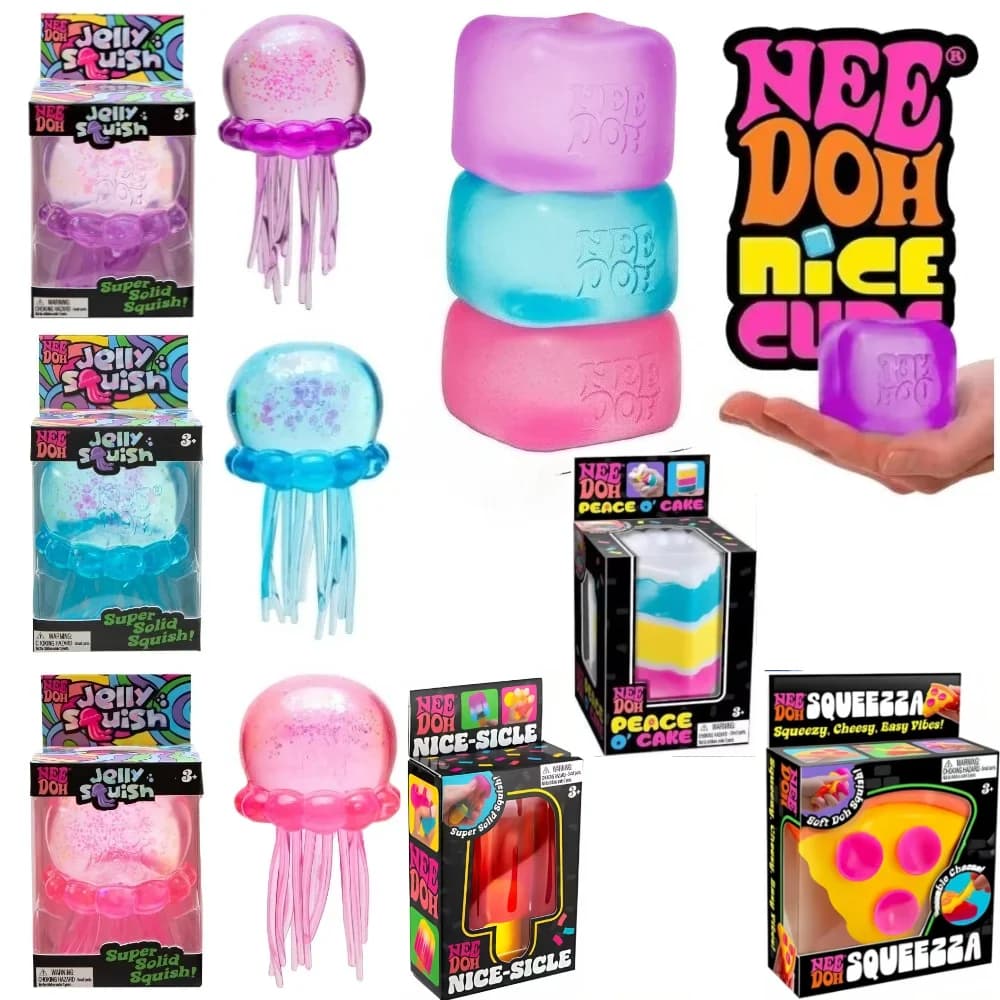 Giocattolo Squishy Nee Doh a Forma di Medusa e Cubo, Giocattolo Morbido Antistress, Gioco Sensoriale per Bambini e Adulti