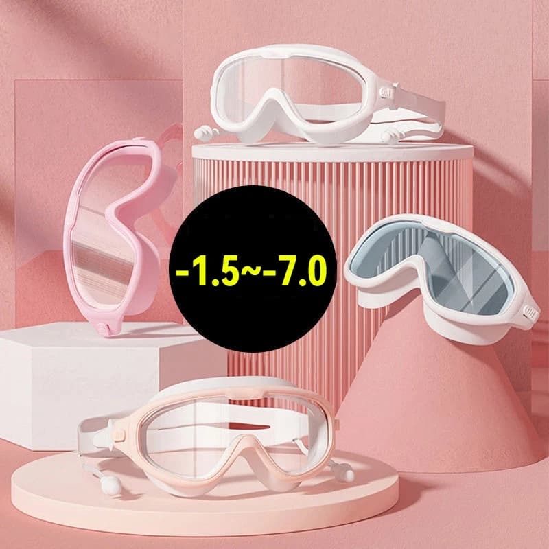 Swimwear with big frame with HD lenses Colored electrolytic myopia swimming glasses Sub-snatch waterproof for adults
