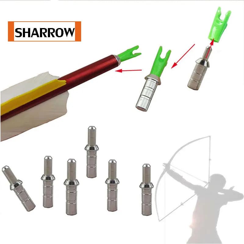 50pcs 4.2mm Nock Pin Aluminum Steel for Carbon Arrow Bow Outdoor Hunting Archery Shooting Targeting Practice Accessories