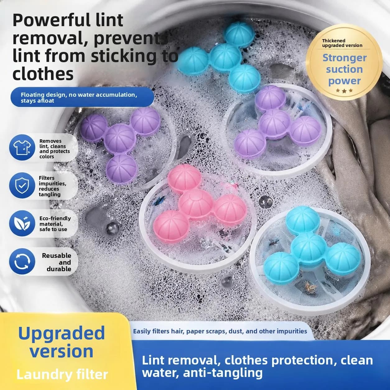 Washing Machine Filter Hair Remover Bag Special Laundry Ball Paper Shred Hair Clump Removal Cleaning Ball Household Cleaning