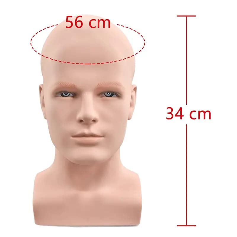 KSOL Testa di Manichino Maschile Professionale per Esposizione di Parrucche, Cappelli e Cuffie (Nero Opaco)