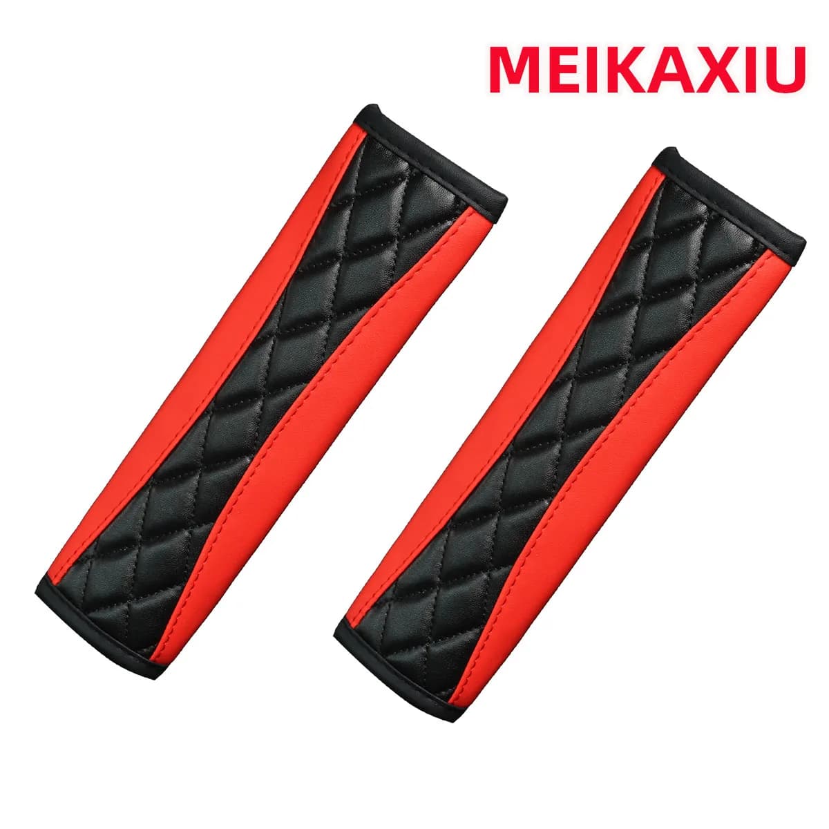 2 plaid Embroidered PU Imitation Leather Peacock Comfortable Soft New Seat Belt Covers For Car Automotive Supplies for Men and Women